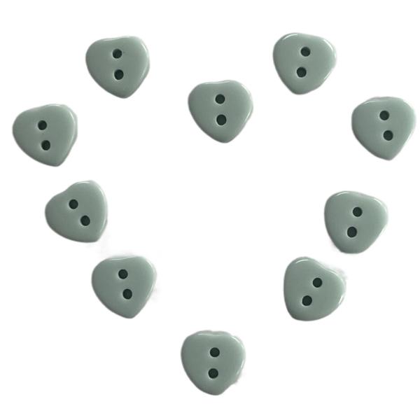 Plastic Resin Chalk Buttons With Heart Shape 2 Hole Cyan Color Use On Shirt Diy