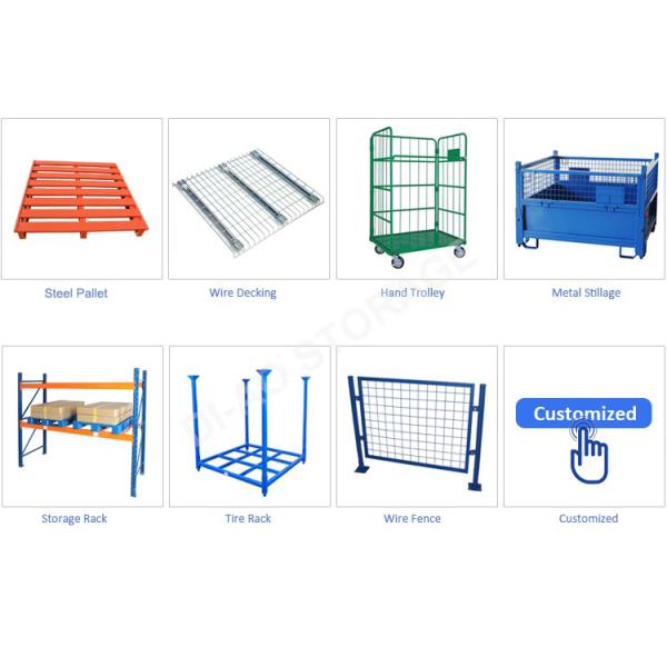 High Capacity Steel Pallet Box Stackable Foldable Metal Storage Cage Rolling Wire Mesh Pallet Containers With Wheels