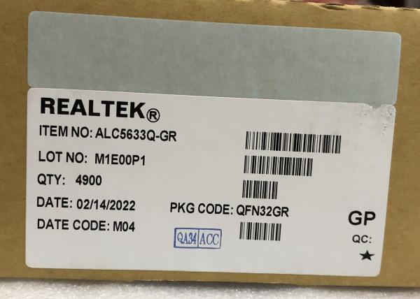 Buy ALC5633Q-GR REALTEK S/PCM interface audio codec. The main functions have Stereo at wholesale prices