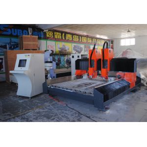 Quality 1325 Double Spindle Plane Stone Carving Machine With Two Rotary CNC Router for sale