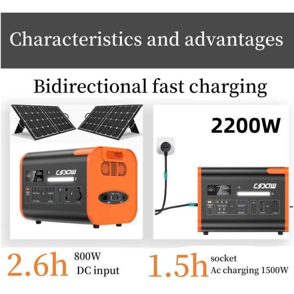 110V/220V Mobile AC/DC Rechargeable 2200W Portable Power Station AT22 Colour Orange Black