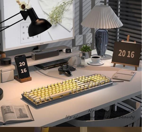 Buy Retro Punk Mechanical RGB Keyboard Cool PC Keyboard Ergonomic Design at wholesale prices