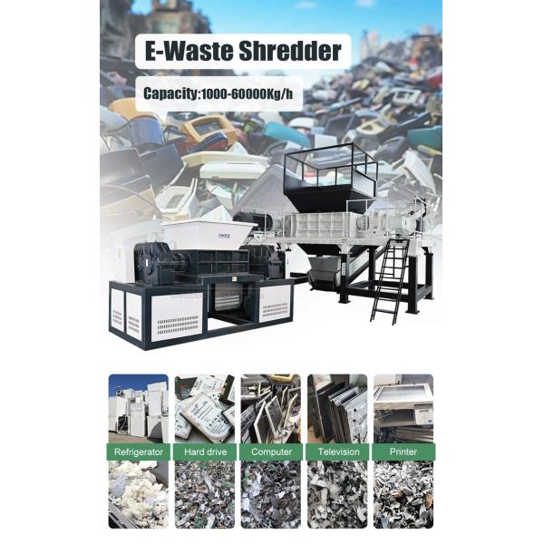 Robust Twin Shaft Shredder for Recycling E Waste Like Game Consoles Hard Drives Cables and TV Panels