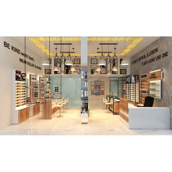 Melamine Board Optical Shop Display Cabinets Eyeglasses Display Case