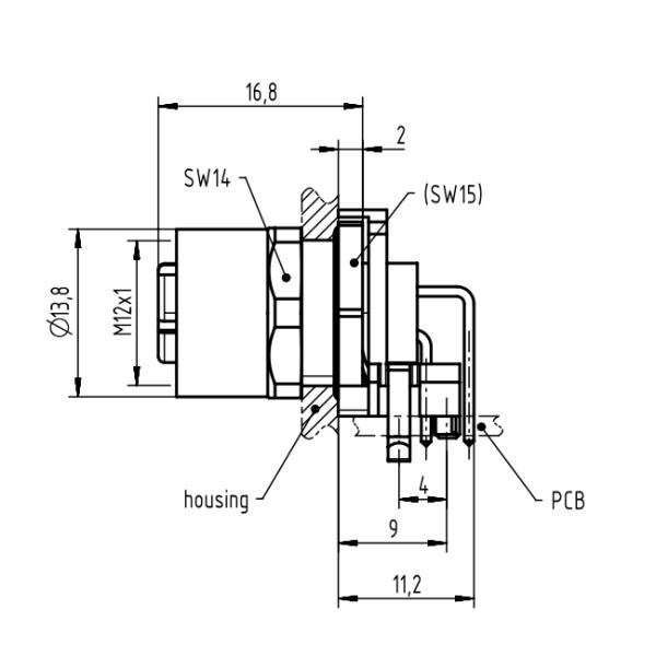 21033814440 M12 Connector Dimensions 