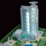 Architecture design white block model . 1/1000 scale model for planning