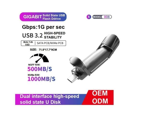 Buy                    OEM Portable Type-C Solid State Disks Sk USB 3.2 Flash Drive Provides a Read Speed of up to 550MB/S and a Write Speed of 1000MB/S 128GB SATA and Nvme              at wholesale prices