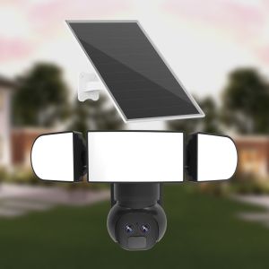 Buy cheap 2K Solar Floodlight Camera 8W 4G Dual Lens IP65 Night Vision Solar IP Camera from wholesalers