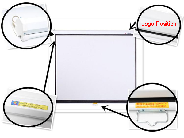 100" 4:3 Manual Pull Down projection projector screen HD 3D TV home theater glass beaded