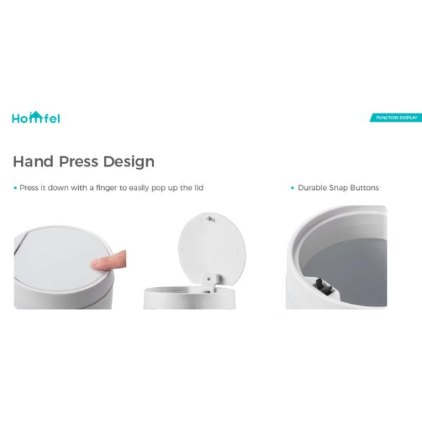 Pressing Type 1.5L Desktop Trash Bin Stainless Steel Mini Waste Can for Office and Countertop Support Room Space Selection