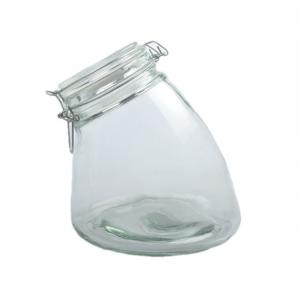 China Empty Clear Glass Storage Jars 1780ML Glass Jar With Sealed Lid on sale