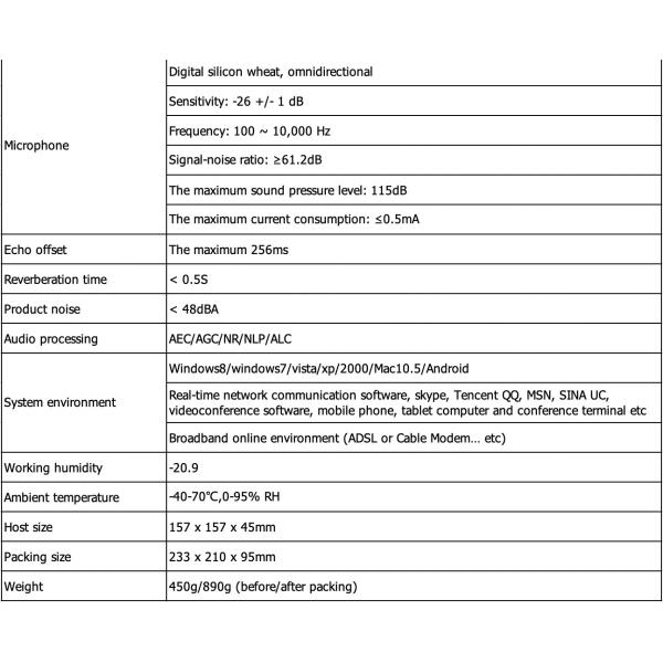 plug and play 2.4G wireless USB conference speakerphone for video conference system with battery