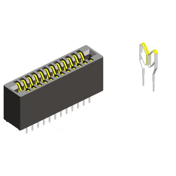 2.54mm Pitch Female Card Edge Connector Right Angle 64P Current Transmission