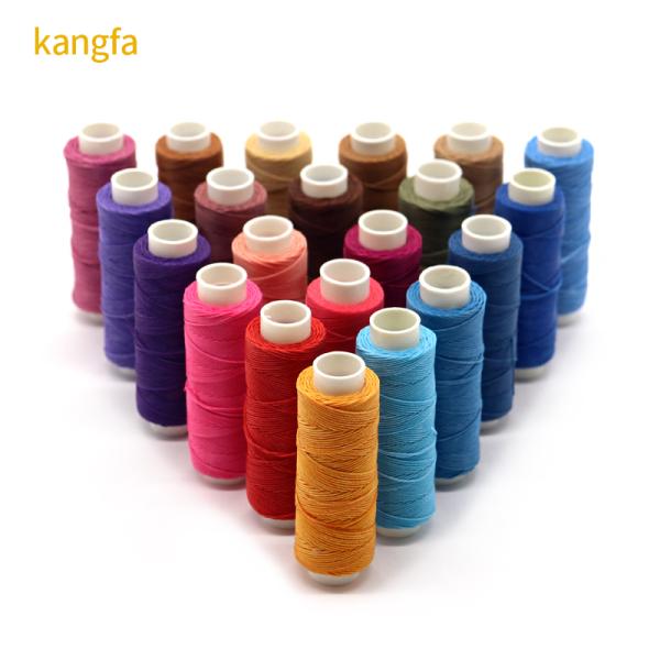 12g 60m Spun Yarn Sewing Hand Stitching Waxed Thread for Leather DIY 80 Colors Custom Made