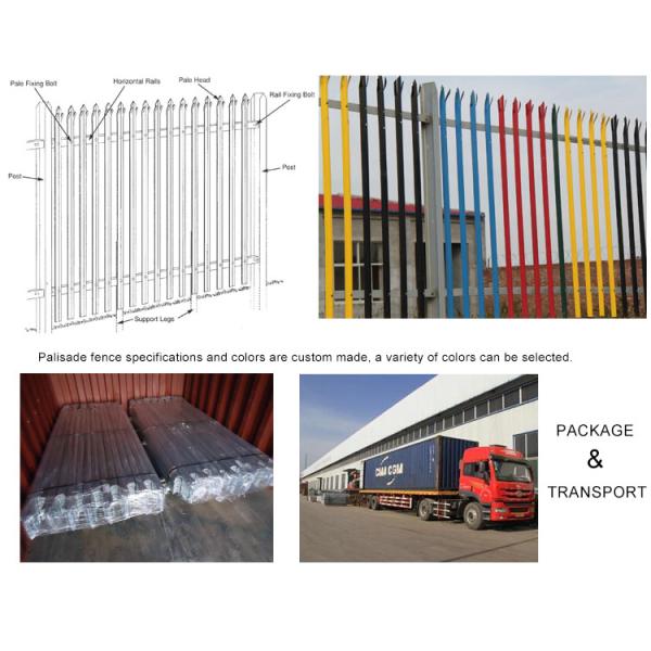 2.4m Height x 2.75m Width Palisade Fencing Panels Powder Coated Black HOt dipped Galvanized