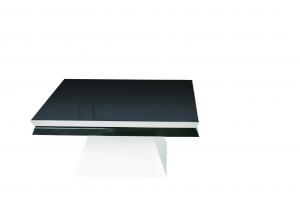 Counter Height Black Glass Top Long Modern Square Coffee Tables and Tea Tables