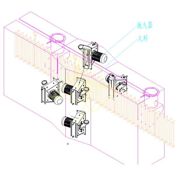 Carbon Steel Hanger Type Shot Blasting Machine , 60kw Abrasive Blasting Equipment