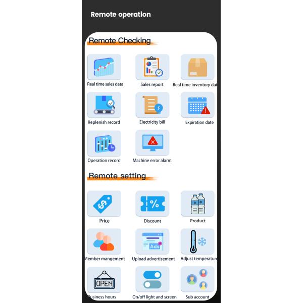 Smart Fridge Vending Machine for Frozen Products Ice Cream Ice Cubes Adjustable Temperature Range Remote Operation