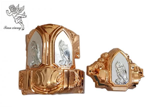 Buy Copper And Silver Casket Accessories With Praying Hands , Casket Hardware Suppliers at wholesale prices