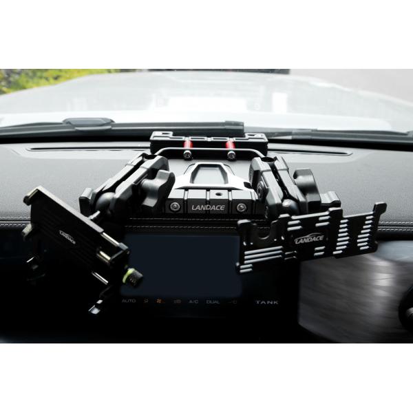 Black 4x4 Vehicle Dash Phone Holder for flexible Angle center console bracket SET D