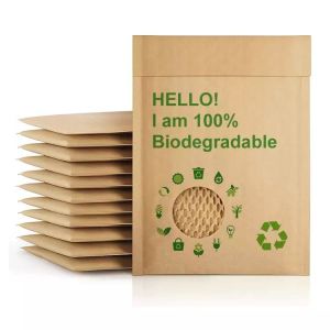 Express Envelope Kraft Paper Mailer Biodegradable Shockproof Honeycomb Kraft