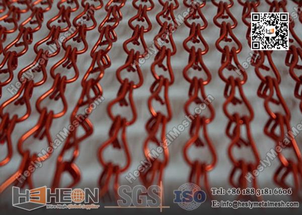 Red Color Al ChainLink Mesh Curtain