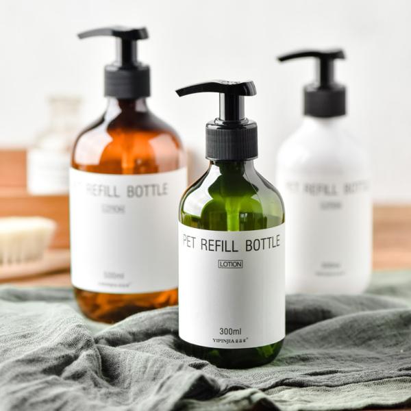 Colorful Empty PET Plastic Drop Bottles 400ml 500ml With Pump