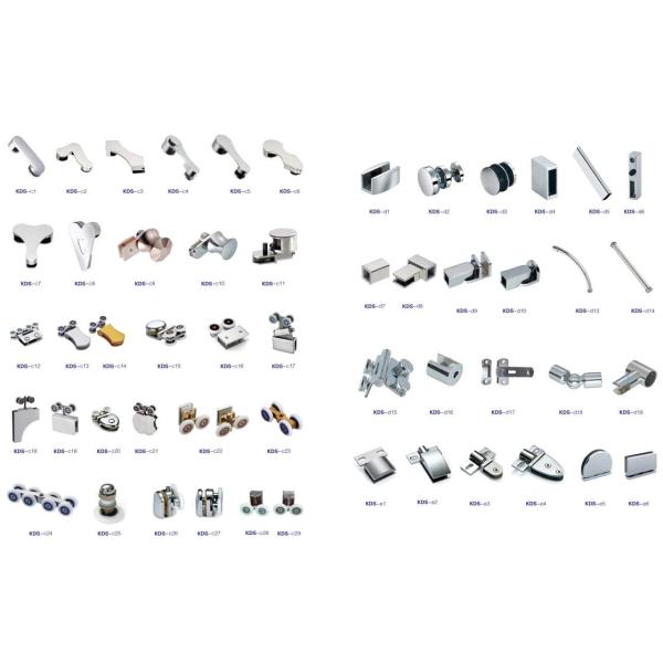 Mirror Color Tempered Glass Frameless Shower Enclosures With Stainless Steel Accessories