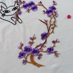 Quality Hot Fix Motif Wintersweet  Embroidery Lace Flower for sale