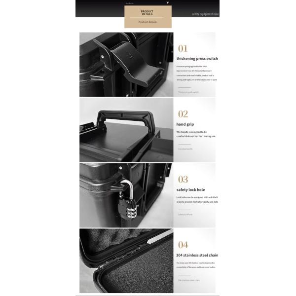 OEM Shockproof Hard Plastic Protective Case with Reinforced Hinges Lockable and High-Density Foam for Tool Storage