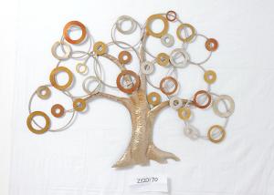 Quality Rose Gold Silver Frameless Tree Metal Wall Art Decor for sale