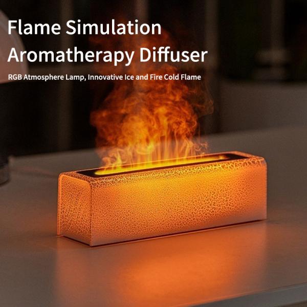 Buy Lava Flame Simulation Aromatherapy Diffuser Humidifier With Atmosphere Light at wholesale prices