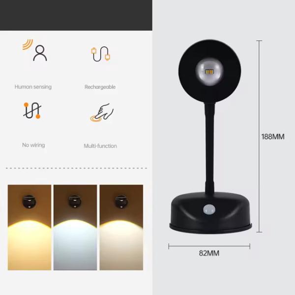 Three Color Adjustable LED Motion Sensor Spotlight Remote Control Motion Sensor Night Lamp