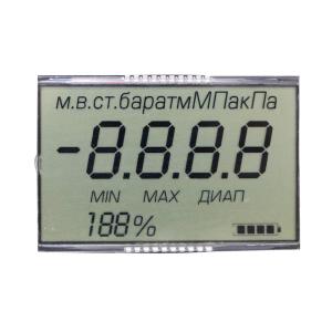 Quality OEM Segment HTN LCD Display Monochrome Reflective Polarizer Type Metal Pin Connector for sale