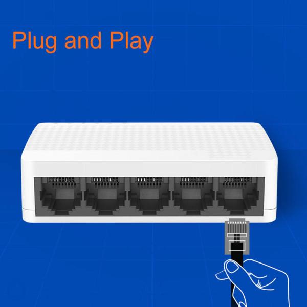 Customized Industrial 5 Port Network Switch 10/100 Mbps Fast Ethernet RJ45 Hub with Private Mold and Stackable Function