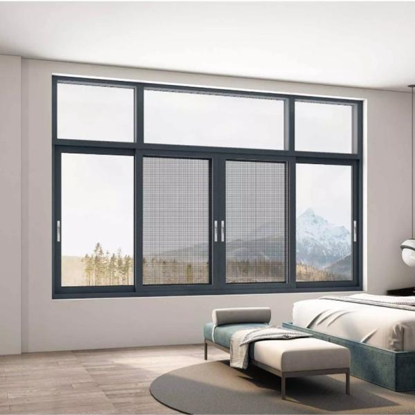 Buy Strong R D Ability Custom Design Soundproof Aluminum Sliding Windows with Mosquito Net at wholesale prices