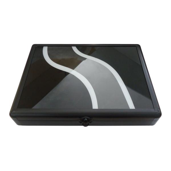 Table Tennis Case With Transparent Face , Black Edge Ping Pong Paddle Cover