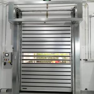 Quality Industrial Exterior Interior Insulated Roll up Security Doors Grey White Brick Base for sale