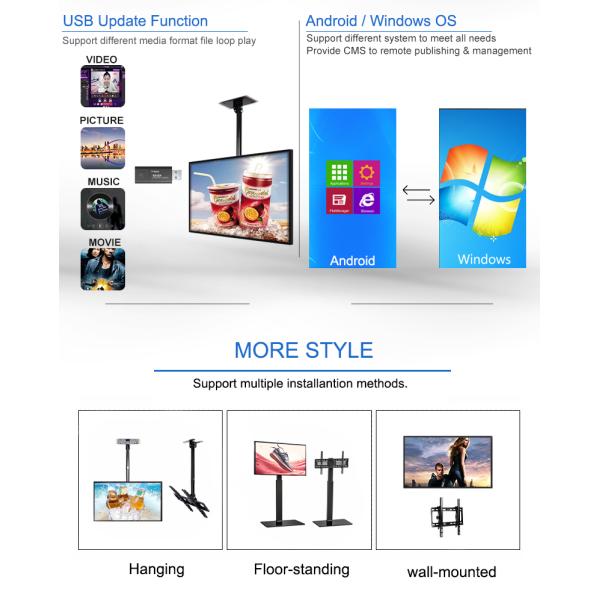 3500 Nits Sunlight Readable High Brightness LCD Display Store Fans Cooling