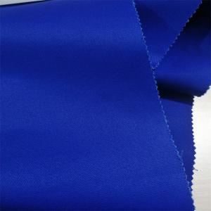 China Fire Resistance EN11612 100 Cotton Satin Fabric Royal Blue For FR Workwear Use on sale