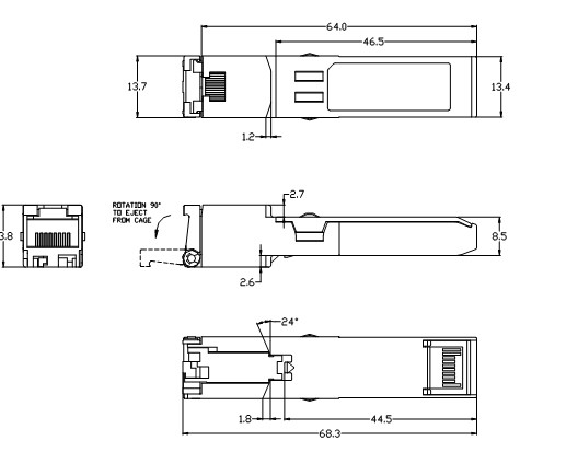 Marvell chip high qualiqty 10/100/1000Base-T RJ45 Copper SFP module transceiver for cisco/Huawei/juniper/Nokia