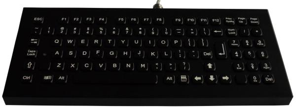 Desktop Black Black Metal Keyboard with numeric keypad and Fn keys , metallic
