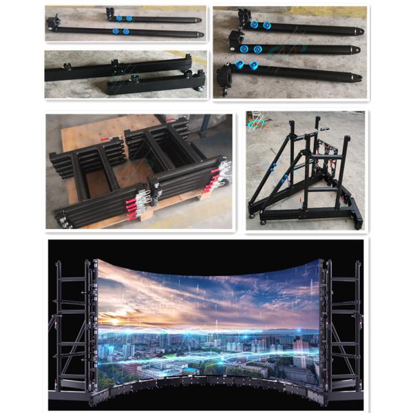 Silver Black Ladder Shape LED Screen Truss 500*1000mm Size