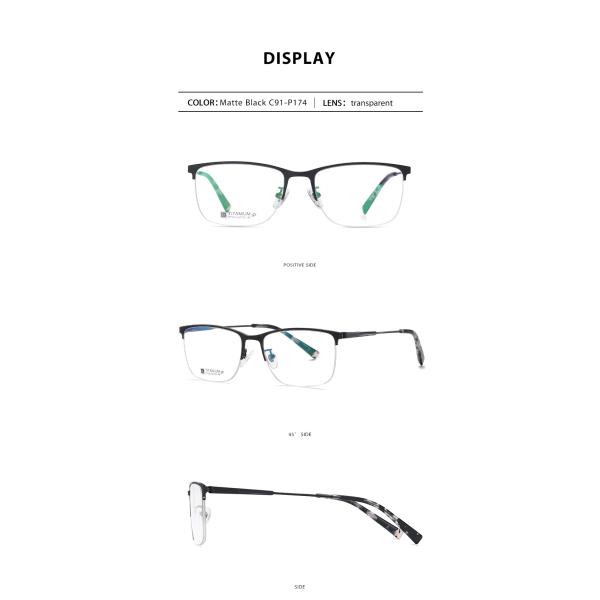 Half Rim Titanium Frame Glasses Unisex For Computer Reading Gaming