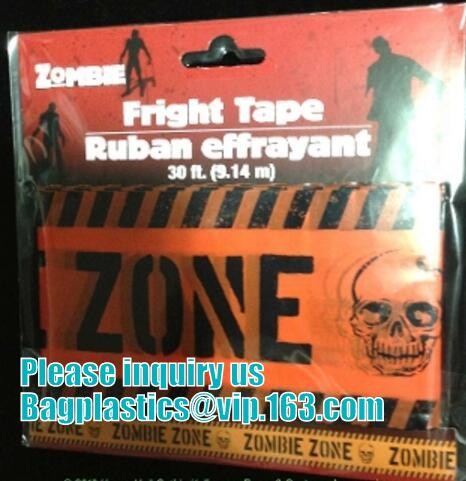 Caution Tape Halloween Red and White Banner Tape,EPI manufacturer in low price Halloween Caution Tape bagplastics packag