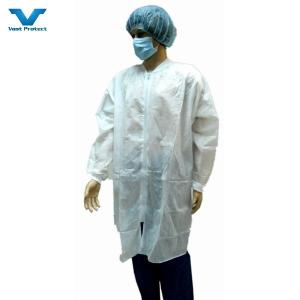 Quality Microporous PP SMS Disposable Lab Coat With Button Professional Customizable for sale
