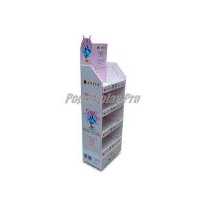 Quality 4 Shelves Cardboard Point Of Sale Display Stands Environmental Friendly for sale