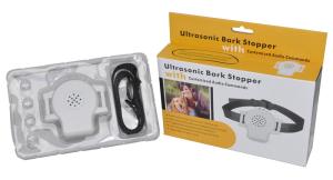 China White Remote Pet Training Collar , Ultrasonic Bark Stopper With Customized Audio Commands on sale