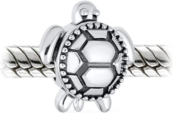 Buy Sea Turtle  Drop Charm Bead  with Crystals crafted in Sterling Silver For Flawless Finish at wholesale prices