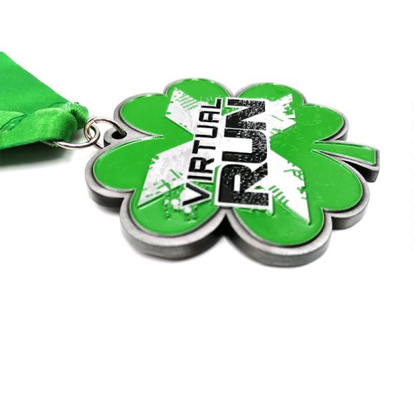 Buy four leaf clover virtual Custom Running Medals at wholesale prices